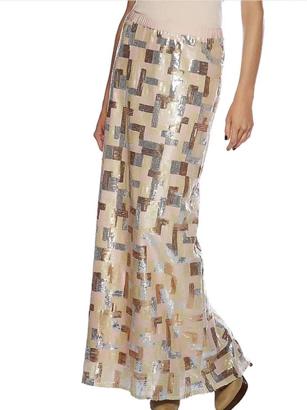 Styled by Joe Zee Sequin Ankle Length Skirt  16729